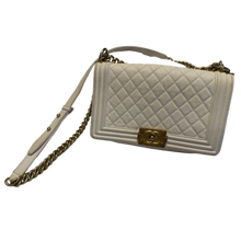 Chanel Caviar 'Ivory' Quilted Caviar Medium Boy Flap Bag