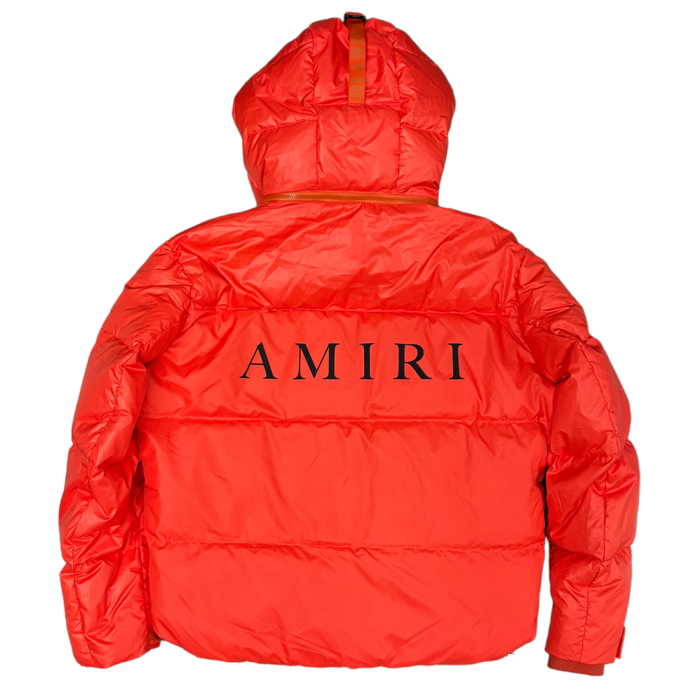 Amiri 'Appliqué Down Puffer Orange Nylon' Jacket