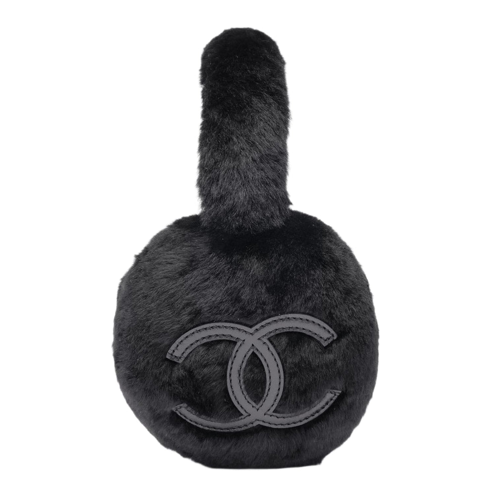 Chanel 'Black/Ecru' Cashmere CC Earmuffs