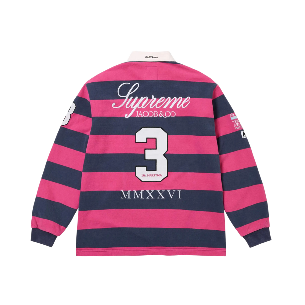Supreme 'Pink/Blue' La Martina Rugby Longsleeve Polo