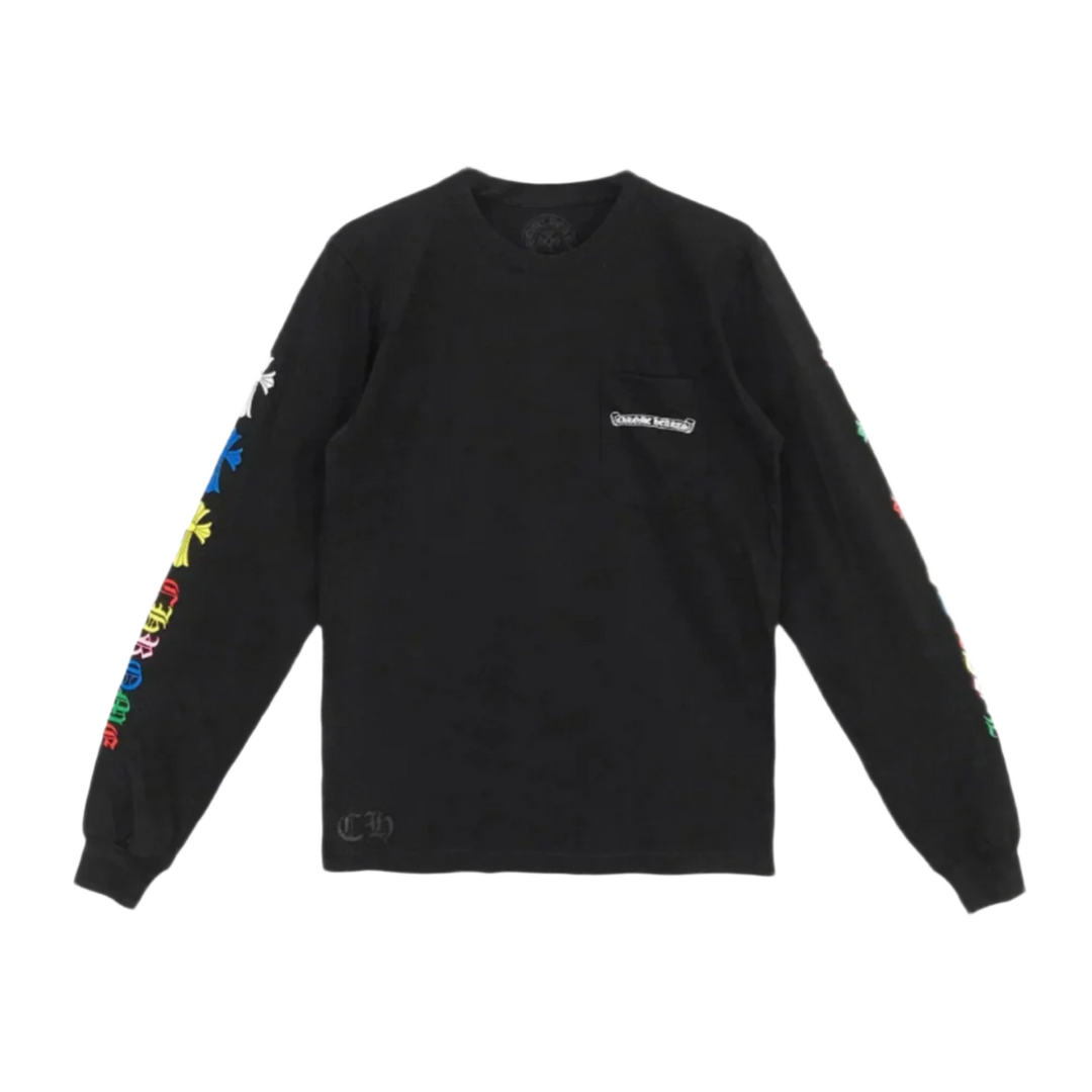 Chrome Hearts 'Black' Scroll Logo Multicolor Cross Longsleeve