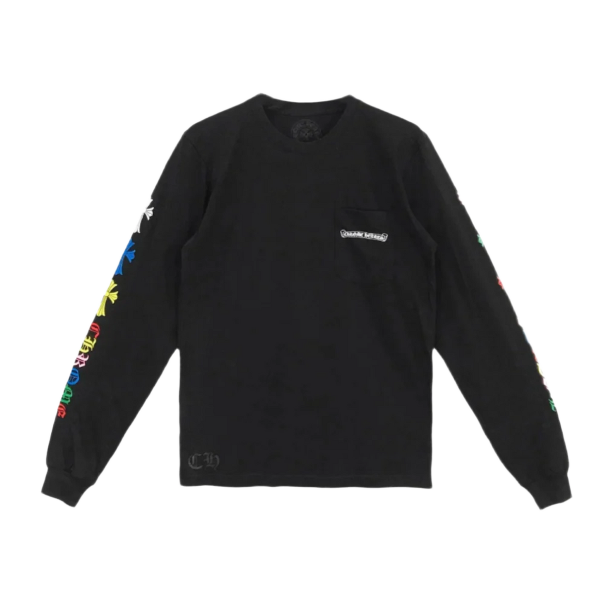 Chrome Hearts 'Black' Scroll Logo Multicolor Cross Longsleeve