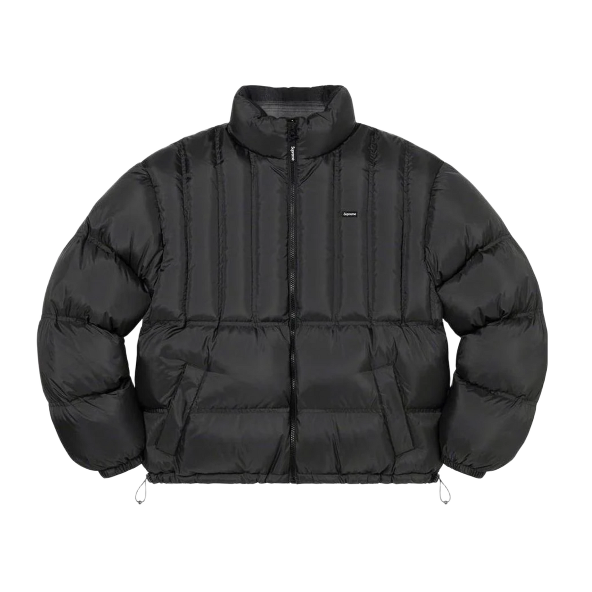 Supreme 'Black' Flannel Reversible Puffer Jacket