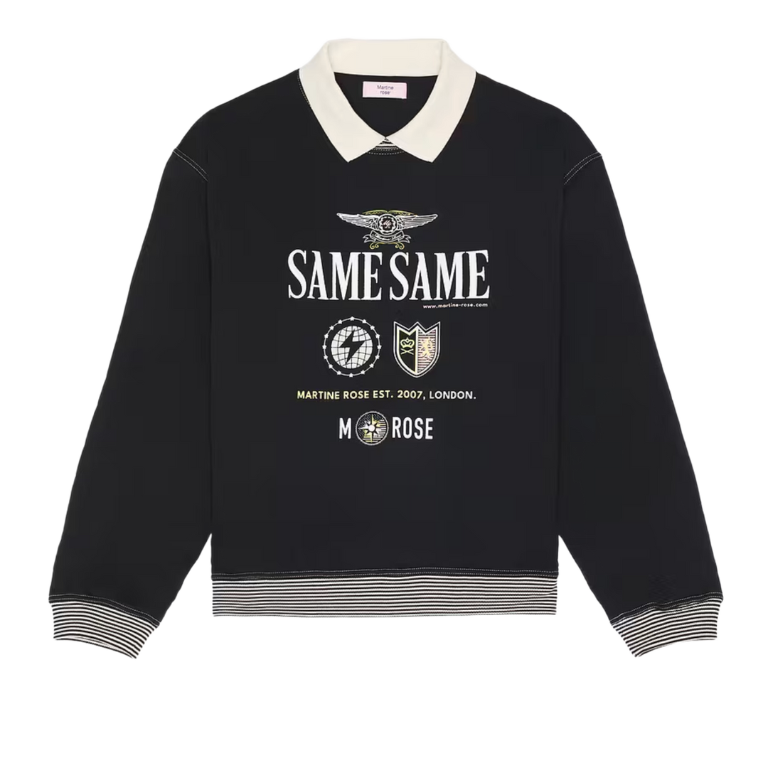Martine Rose 'Black' Collared Crewneck