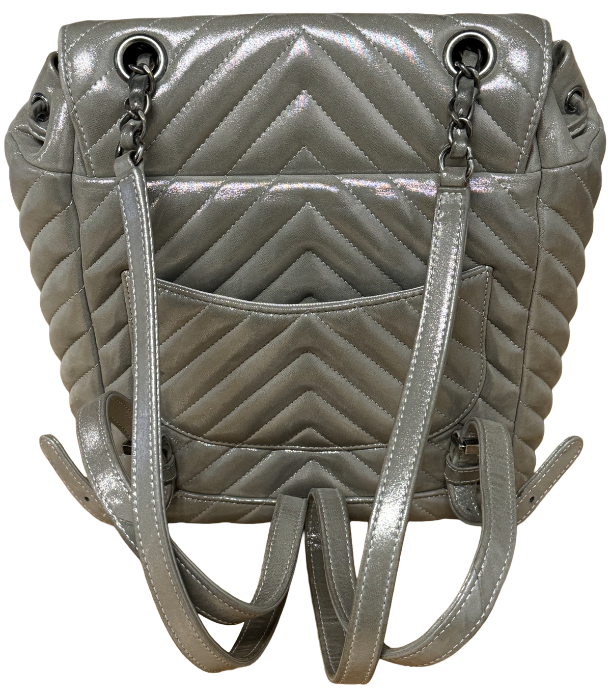 Chanel 'Iridescent Grey' Urban Spirit Chevron Backpack