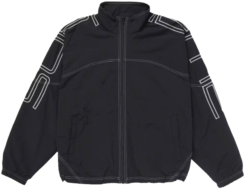 Supreme 'Black' Spellout Embroidered Track Jacket