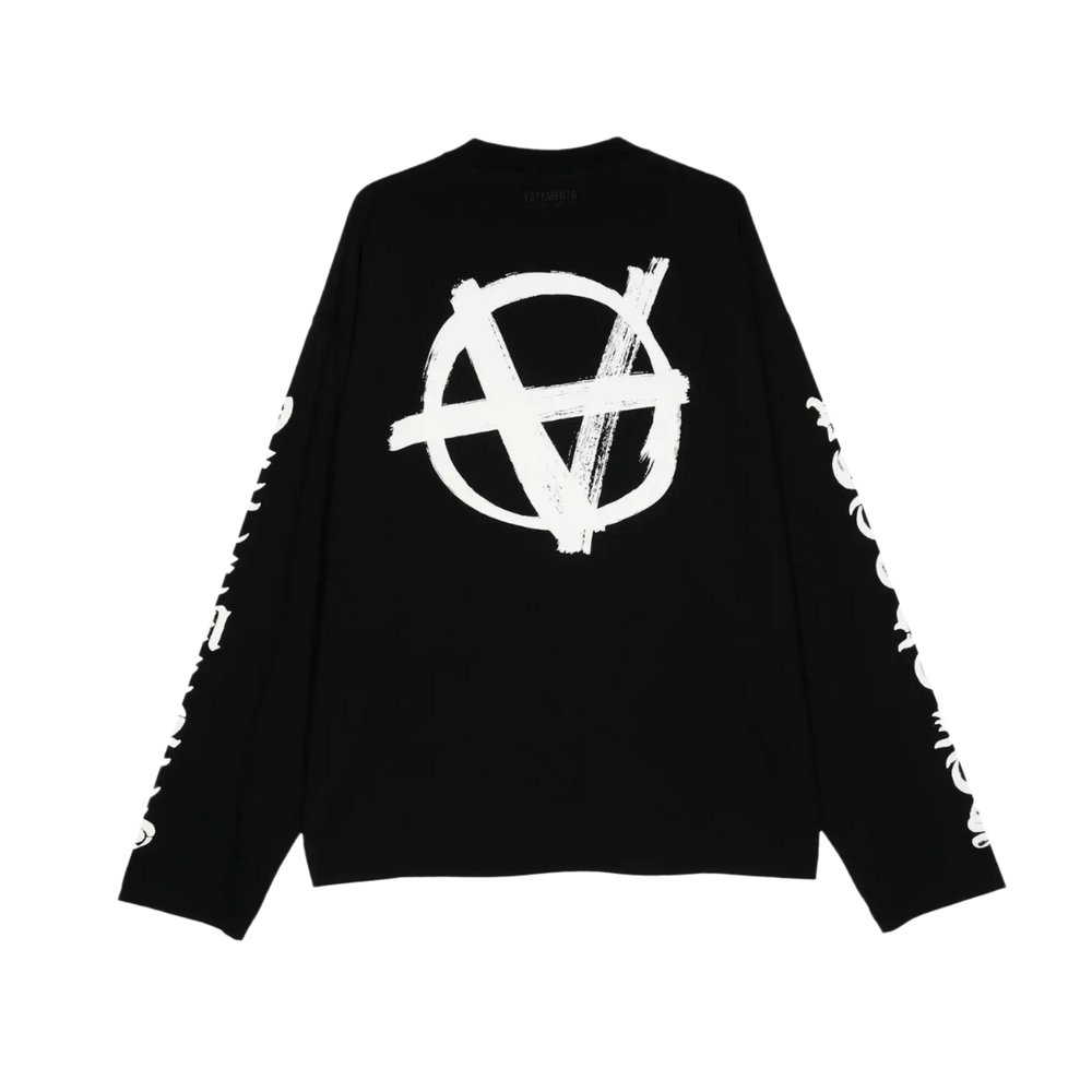 Vetements 'Double Anarchy' Black Long Sleeve Tee
