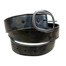 Vintage 'Green Camo' Leather Belt