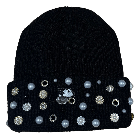 Studded 'New York Yankees' Black Beanie
