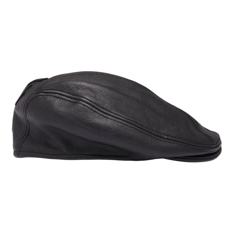 Chrome Hearts 'Cross Patch' Black Leather Driving Cap