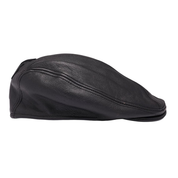 Chrome Hearts 'Cross Patch' Black Leather Driving Cap