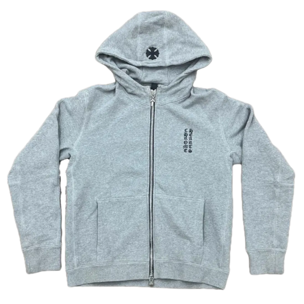 Chrome Hearts 'Grey' Y Not Patch Dagger Zip Up Hoodie