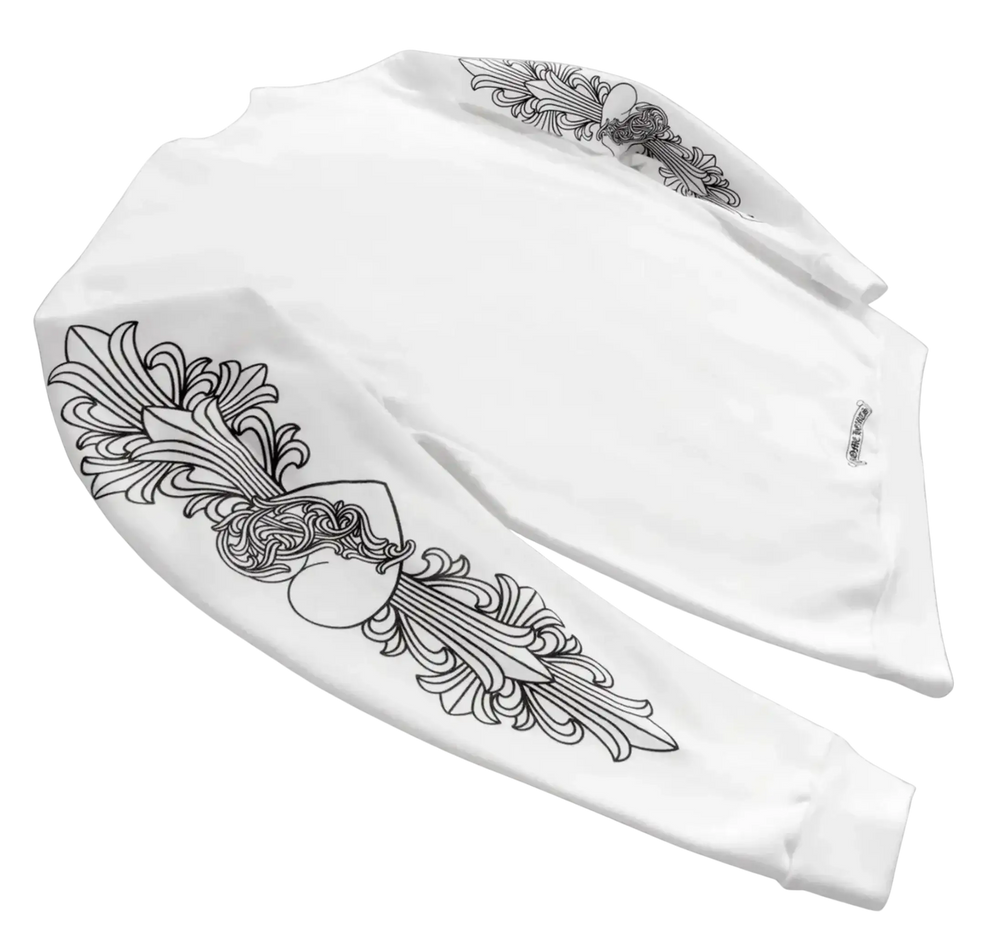 Chrome Hearts 'Love You' Floral Heart White Crewneck