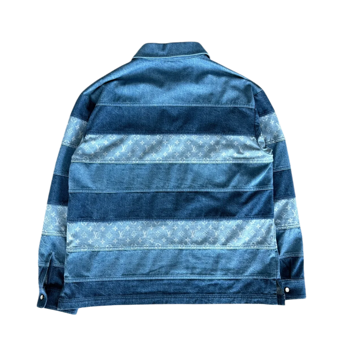 Louis Vuitton 'Striped' Denim Longsleeve Polo