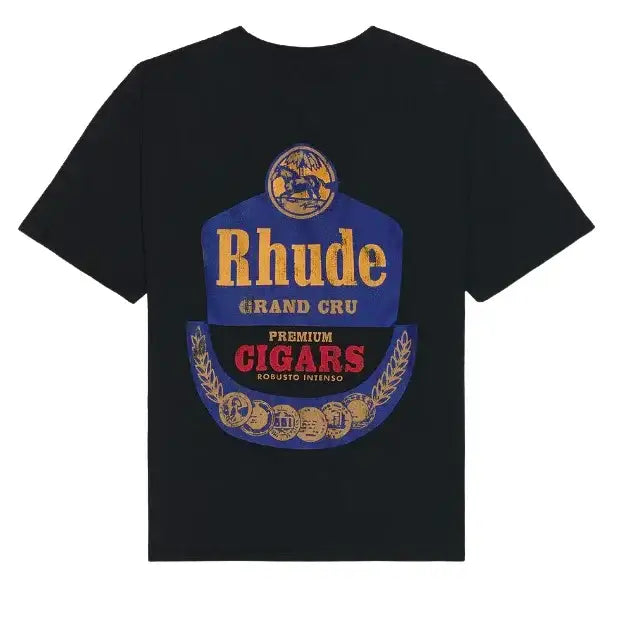 Rhude 'Grand Cru' Vintage Black Tee