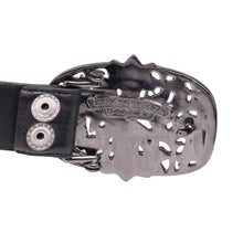 Chrome Hearts 'Rhodium Cemetery Buckle' Black Cross Belt