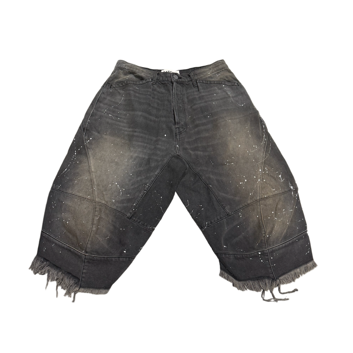 Satoshi Nakamoto 'Acid Rain' Long Jean Shorts