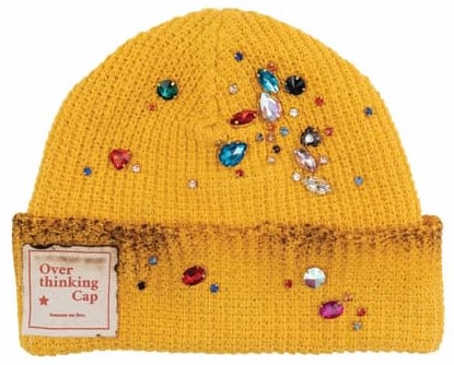 Lemons On Fire 'Multi-Color Crystals' Yellow Beanie
