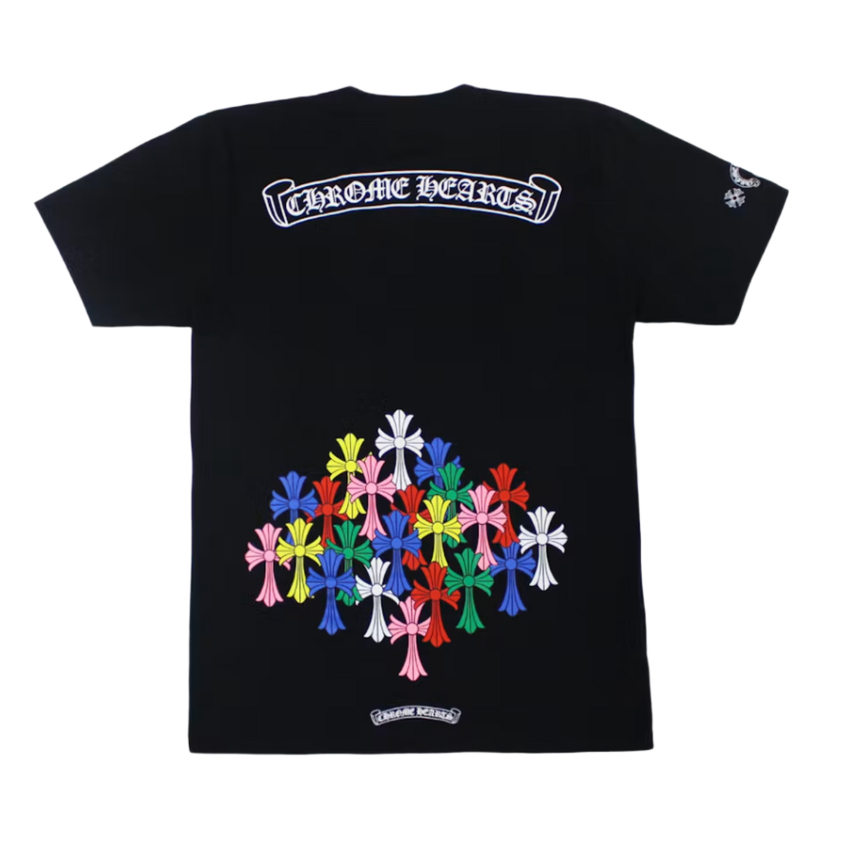 Chrome Hearts 'Black' Scroll Logo Multicolor Cross Tee