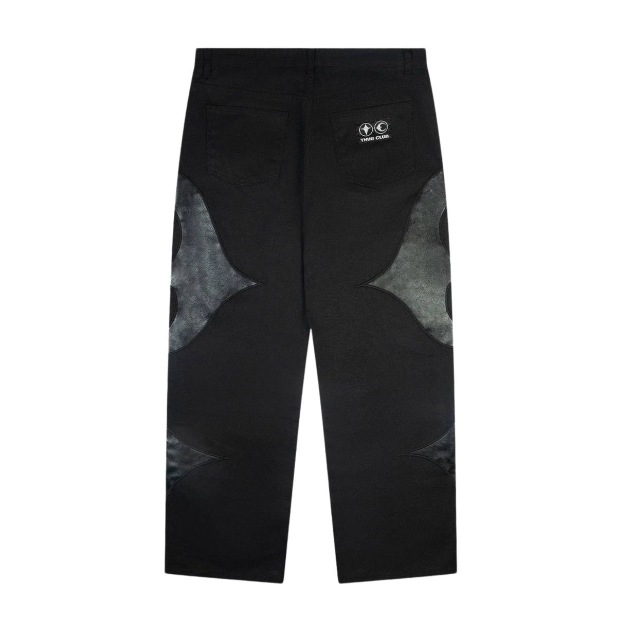 Thug Club 'Leather Washing Denim' Black Jeans