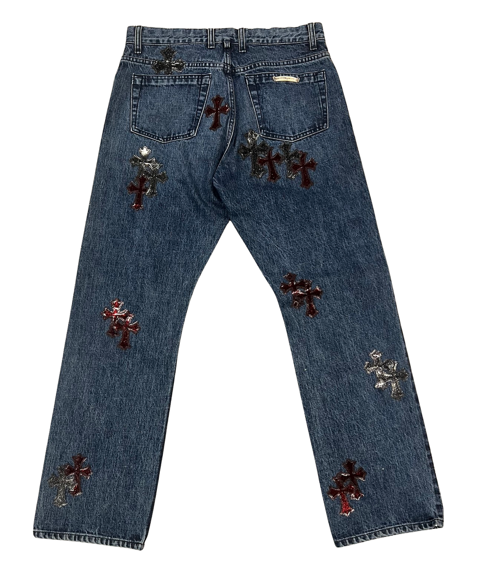 Chrome Hearts '36 Patch' Glitter Cross Jeans