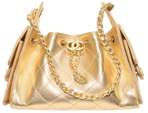 Chanel 25 Hobo 'Metallic Grained Calfskin & Gold-Tone Metal' Mini Handbag