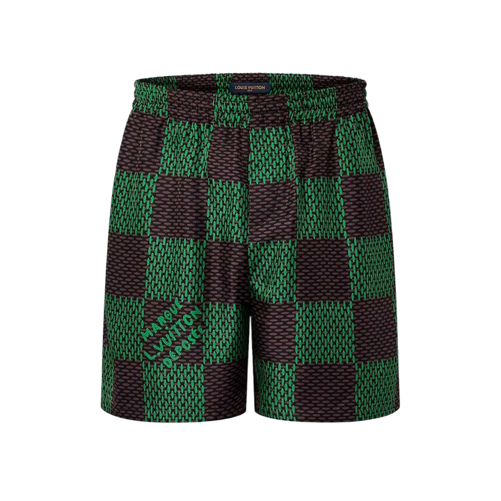 Louis Vuitton Damier Silk Shorts Jolly Green