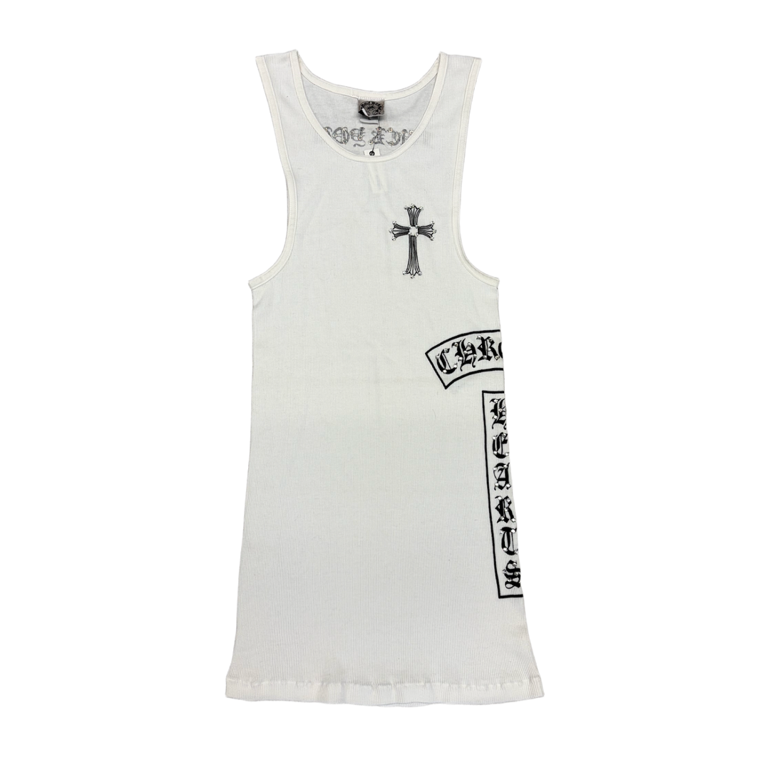 Chrome Hearts Vintage White 'Studded Cross T Bar' Tank Top