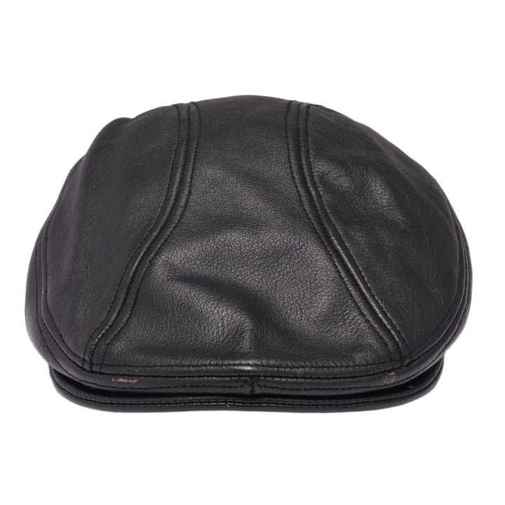 Chrome Hearts 'Cross Patch' Black Leather Driving Cap