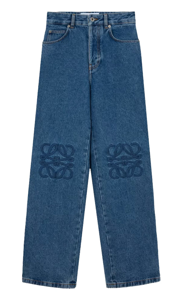Loewe 'Anagram' Baggy Blue Jeans