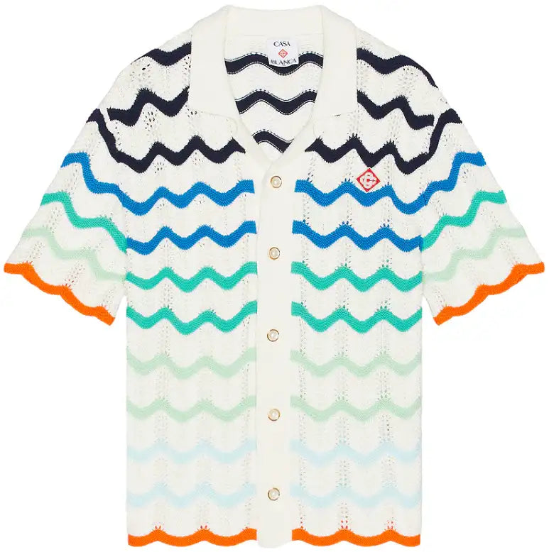 Casablanca 'Blue Gradient' Wave Knit Shirt