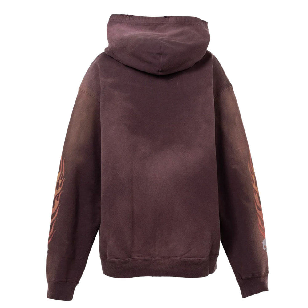 Kamiya 'Skull Flame' Brown Zip-Up