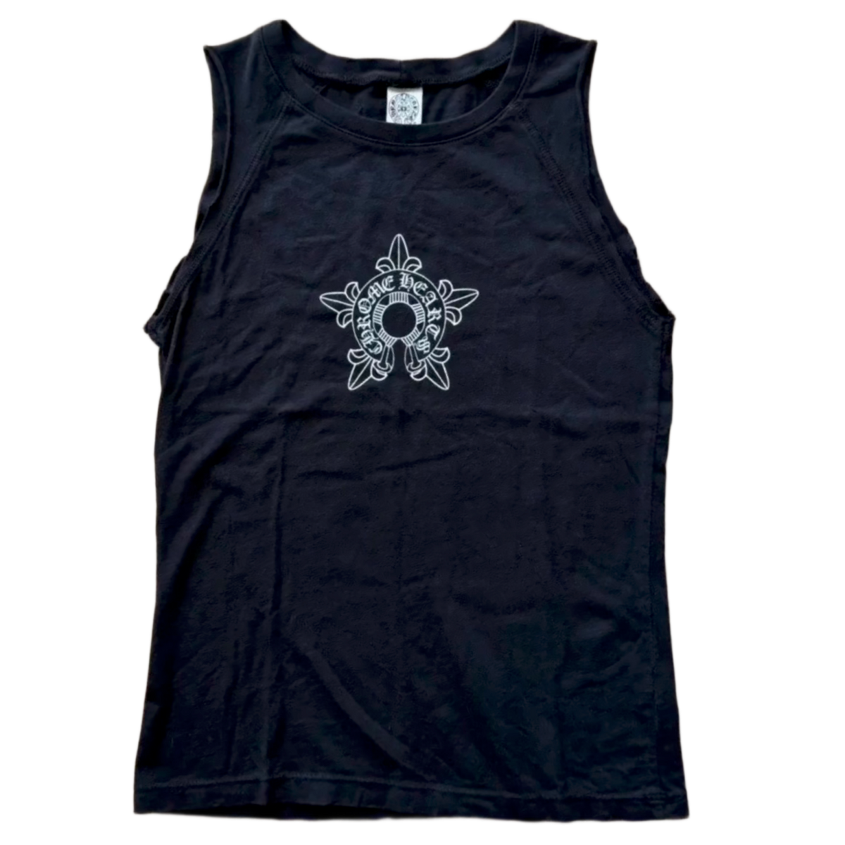 Chrome Hearts Vintage Womens 'Horseshoe Star' Sleeveless Black Tank Top