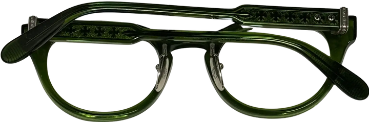 Chrome Hearts 'Dingalonglinglong' Silver Green Crystal Glasses