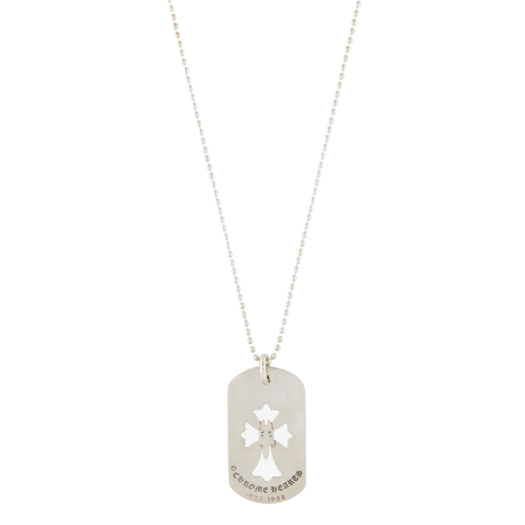 Chrome Hearts 'Silver' Dagger Cross Cut Out Dog Tag Necklace