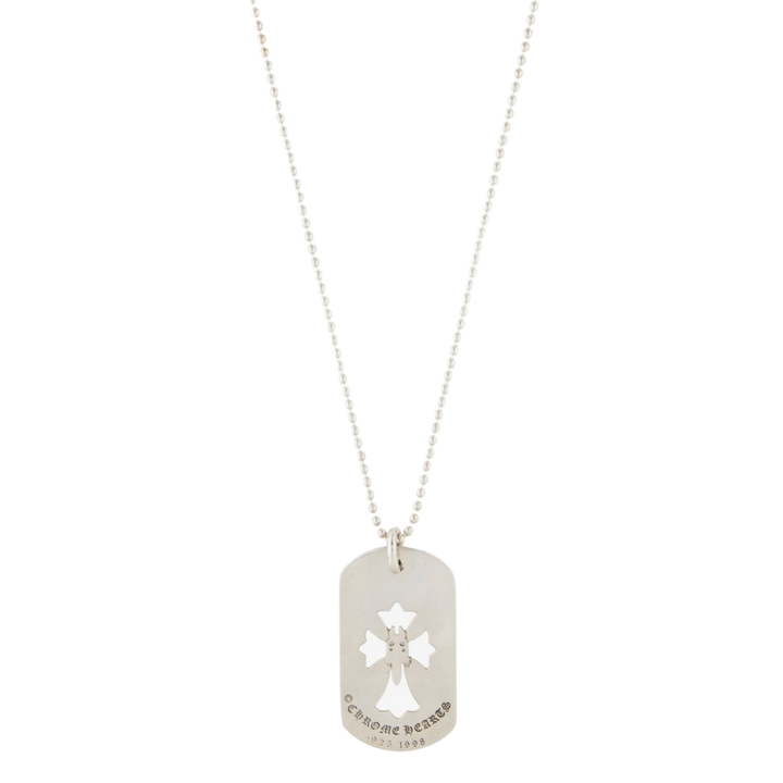 Chrome Hearts 'Silver' Dagger Cross Cut Out Dog Tag Necklace