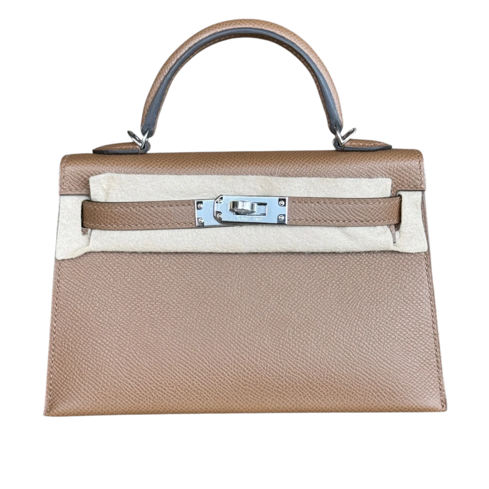 Hermes Kelly 'Tan Brown' Palladium Hardware Mini Kelly 20