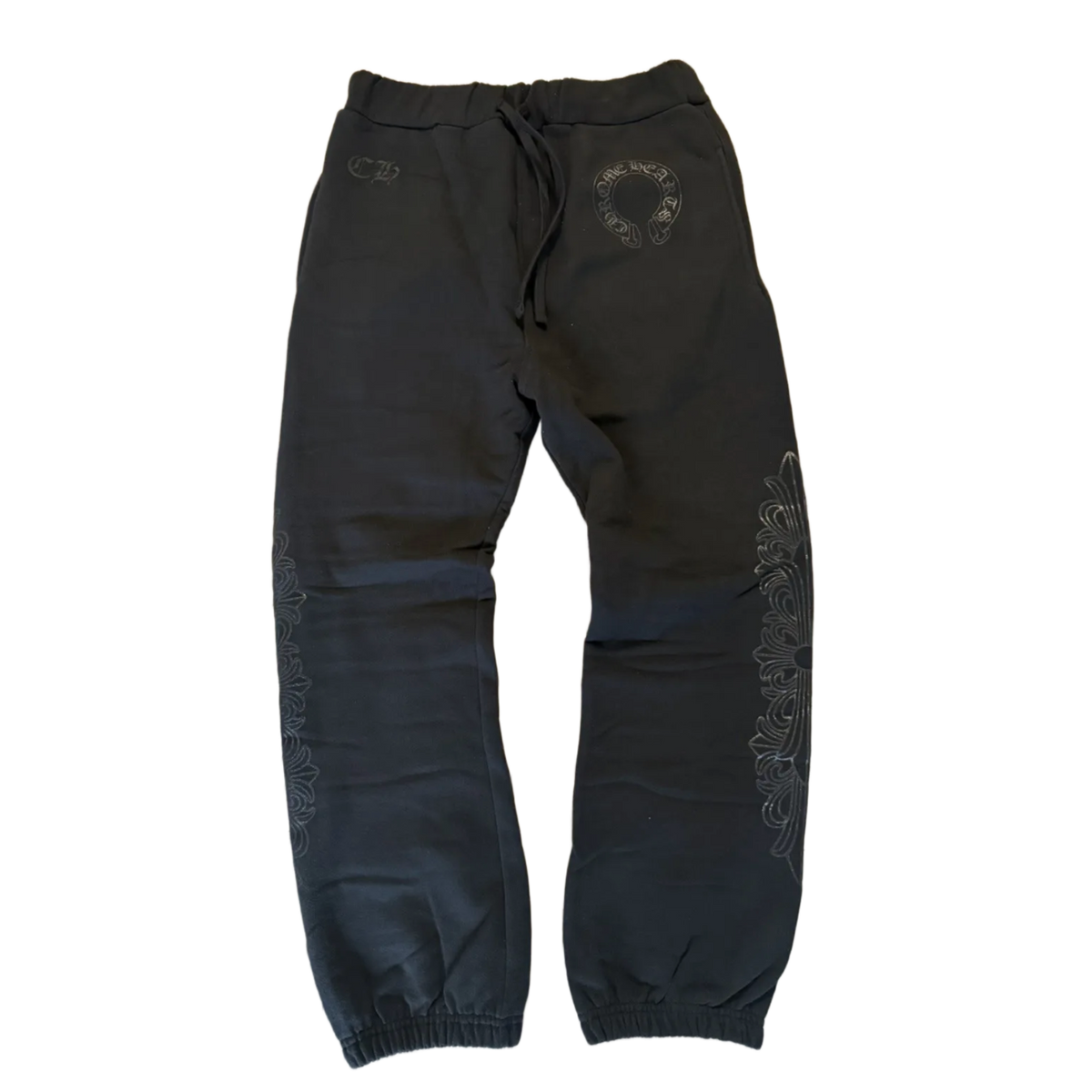 Chrome Hearts 'Floral Tonal' Black Sweatpants