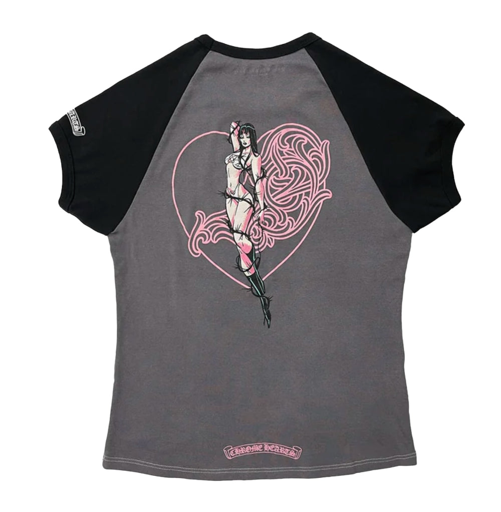 Chrome Hearts Deadly Doll 'Vine Heart Cropped Tee