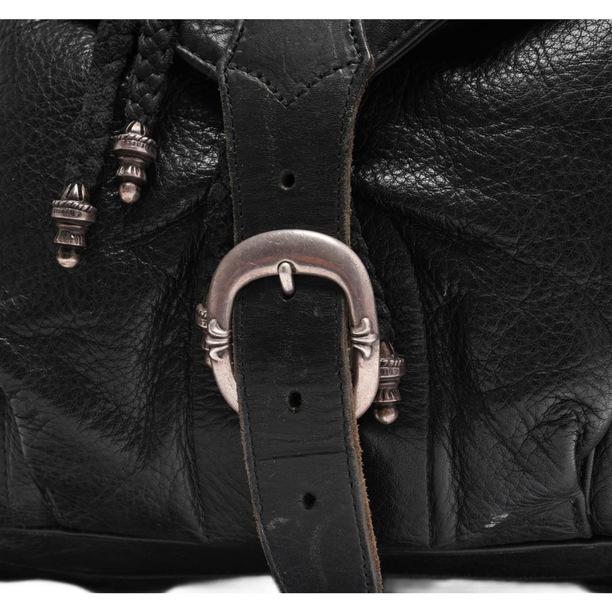 Chrome Hearts 'Black' Fleur Gunslinger Leather Backpack