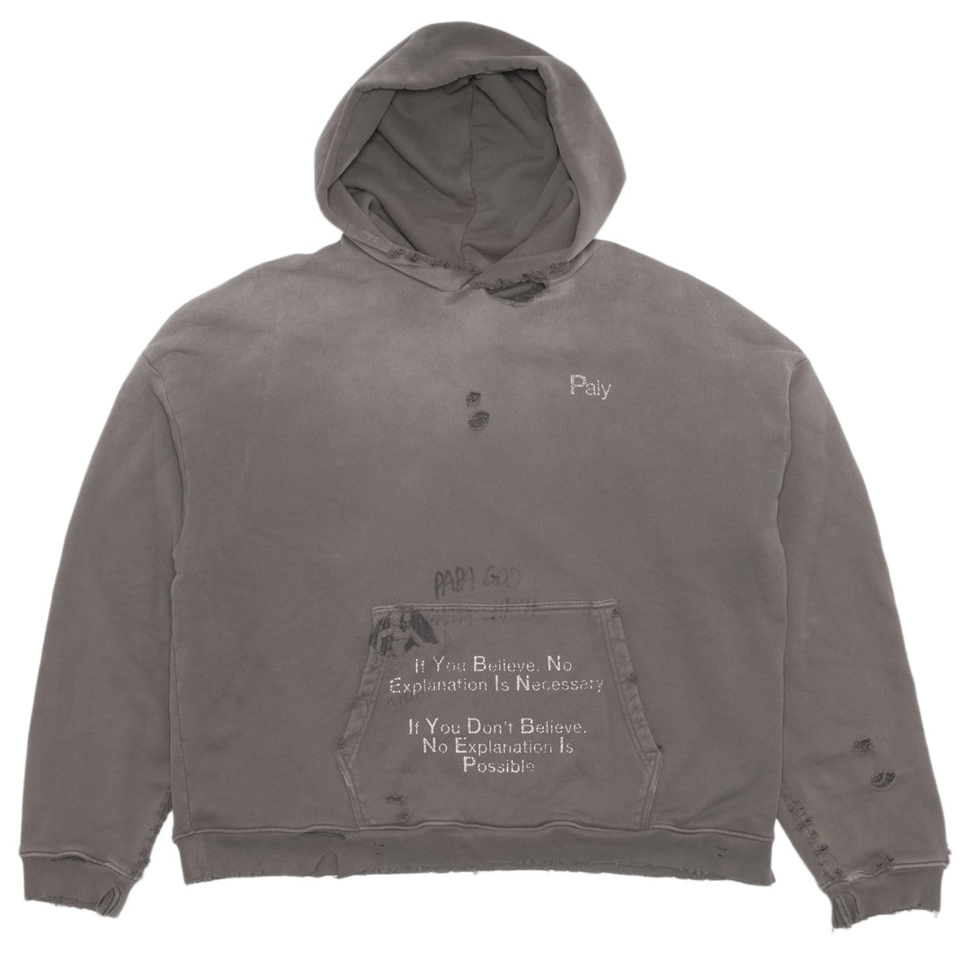 Paly 'Vintage No Explanation' Dristressed Grey Hoodie