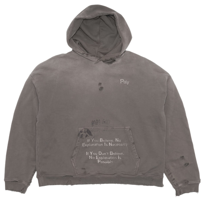 Paly 'Vintage No Explanation' Dristressed Grey Hoodie