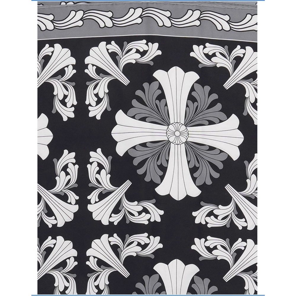 Chrome Hearts 'Black and Grey' Floral Scarf