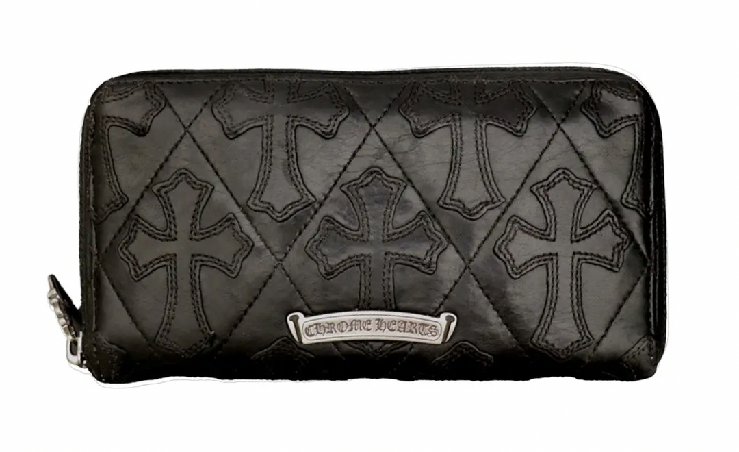 Chrome Hearts Black Cemetery Patch Leather Wallet