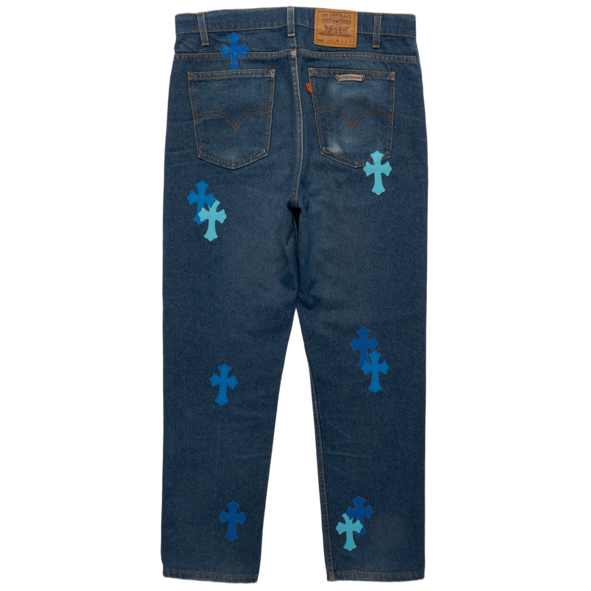 Chrome Hearts 'Blue Cross Patch' Levis Jeans