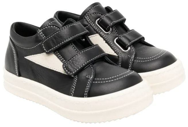 Rick Owens 'Black Leather' Baby Geo Sneaks