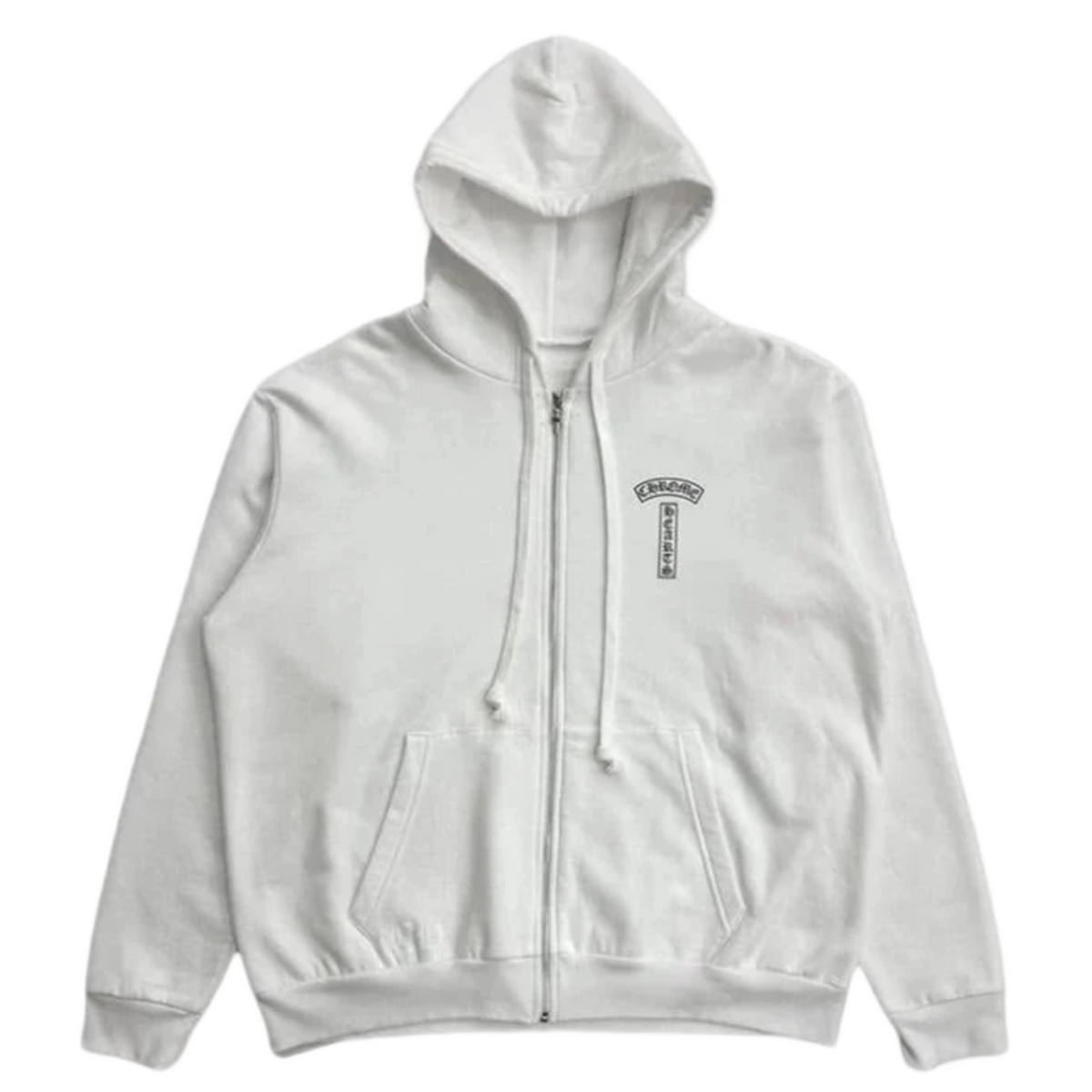 Chrome Hearts 'White' T Bar Scroll USA Zip Up Hoodie
