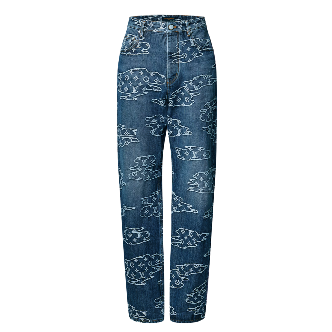 Louis Vuitton 'Cloud Monogram' Skater Jeans