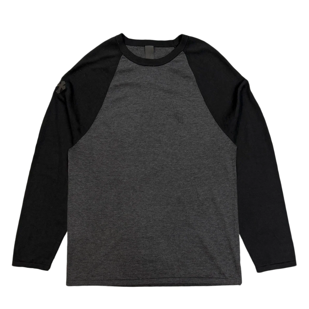 Chrome Hearts '3 Cross Grey/Black' Baseball Longsleeve Tee