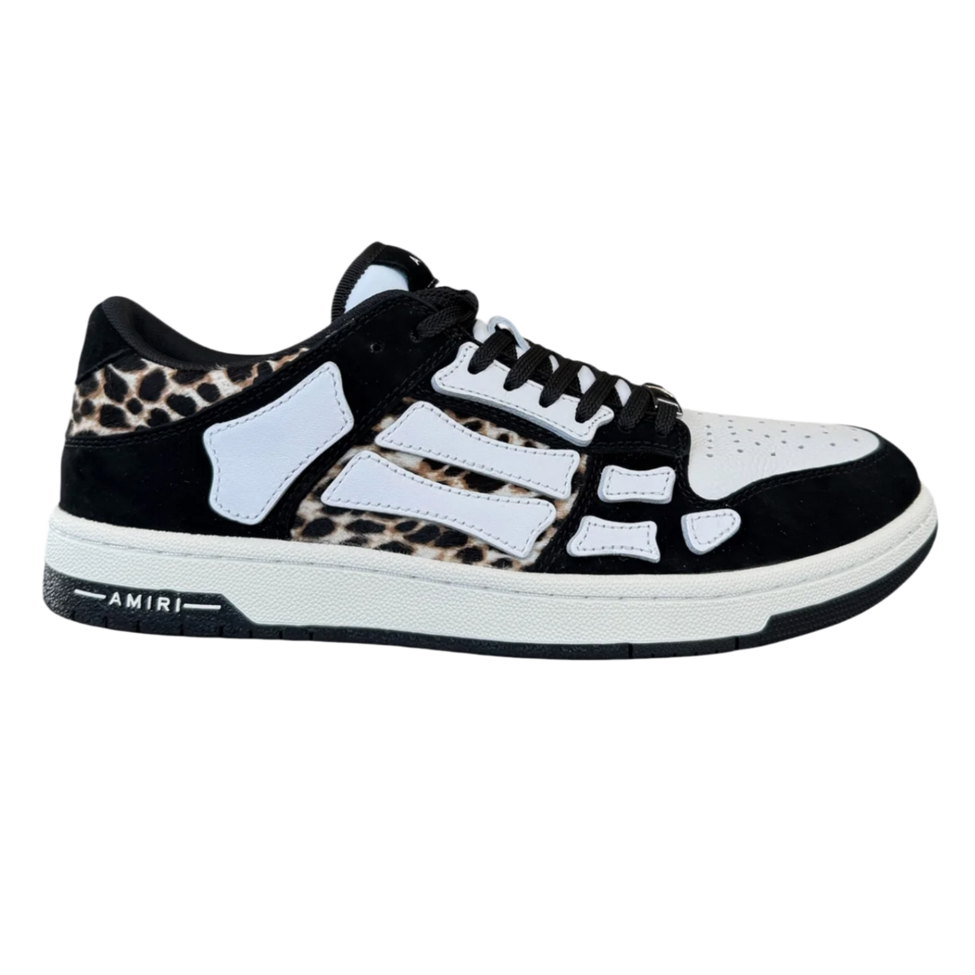 Amiri 'Black' Leopard Skeleton Low Top Sneakers